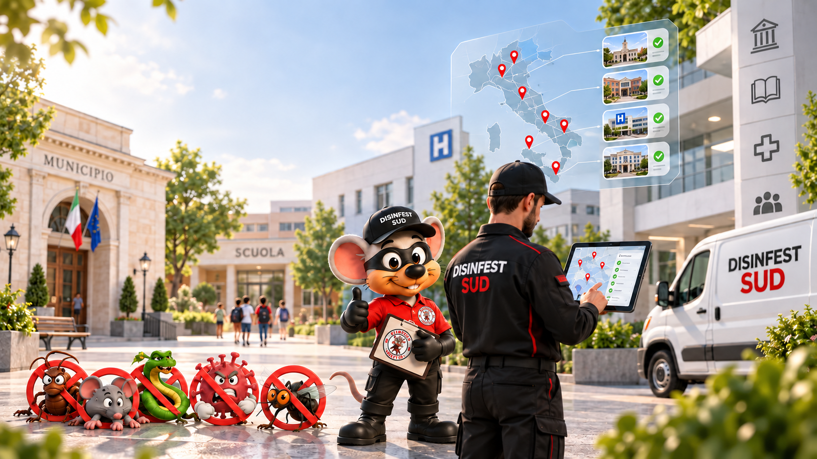 Toby Disinfest Sud per pest control in enti pubblici, scuole, sanità e strutture della pubblica amministrazione